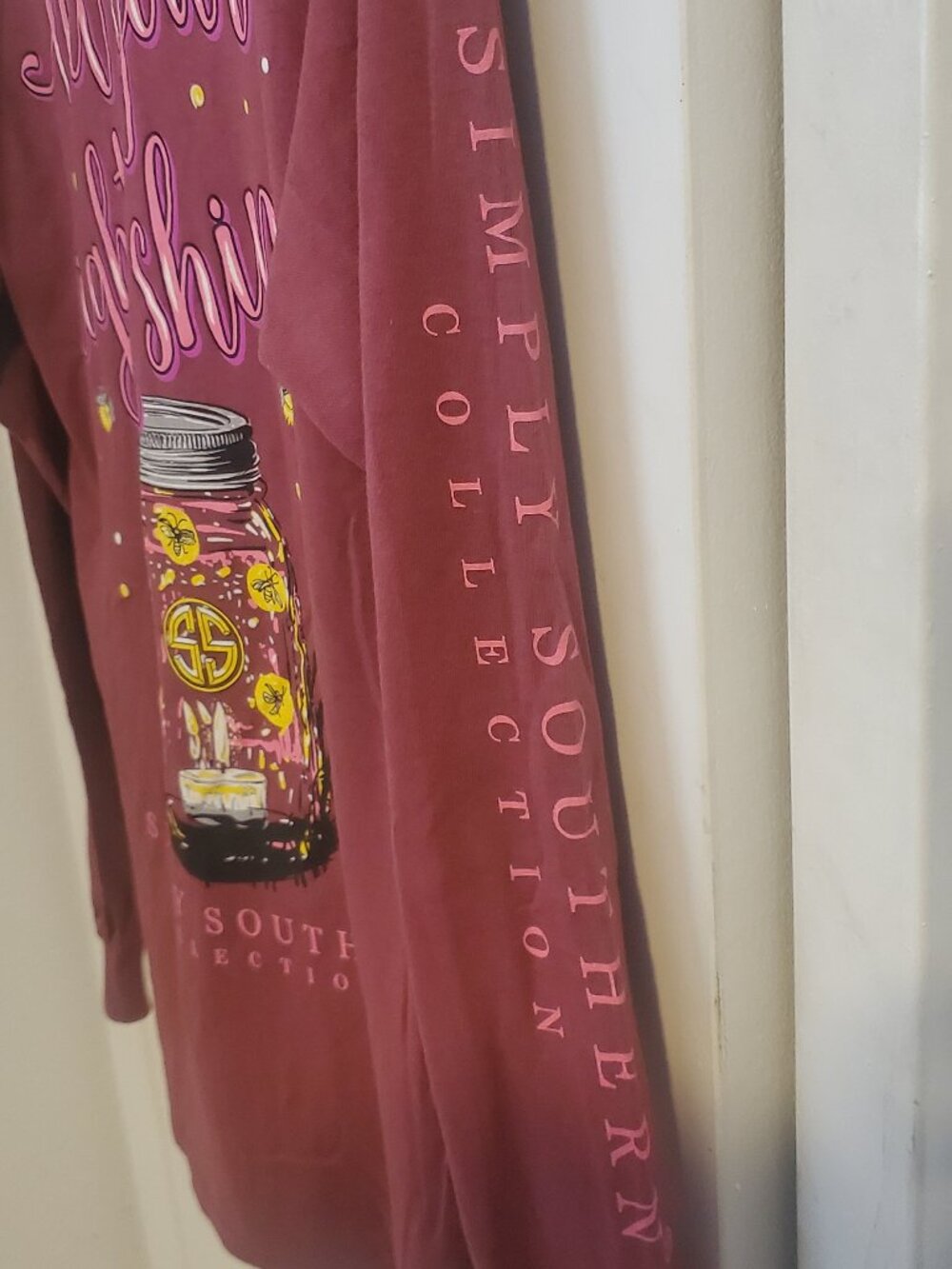 Simply Southern Lightening Bug Firefly Long Sleeve T-Shirt Women's Size S - Picture 5 of 6